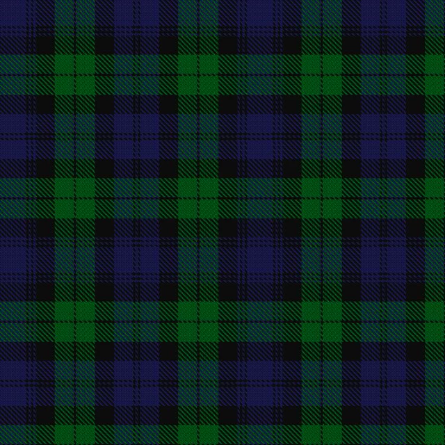 The Black Watch sett as rendered by the Scottish Register of Tartans from the registered threadcount.